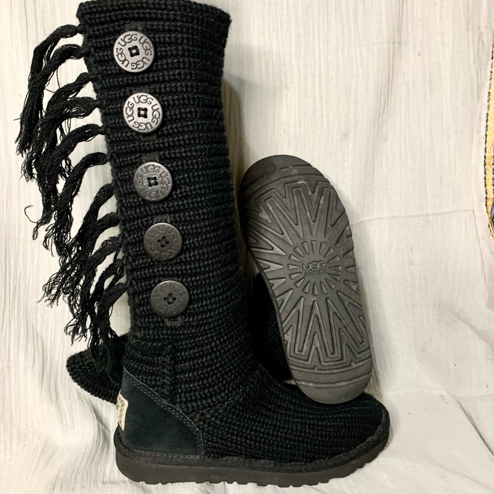 UGG Australia Cardy Knit Fringe boots